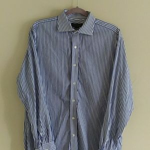 White and blue striped dress shirt